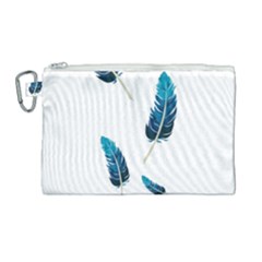 Feather Bird Canvas Cosmetic Bag (large) by artworkshop