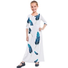 Feather Bird Kids  Quarter Sleeve Maxi Dress