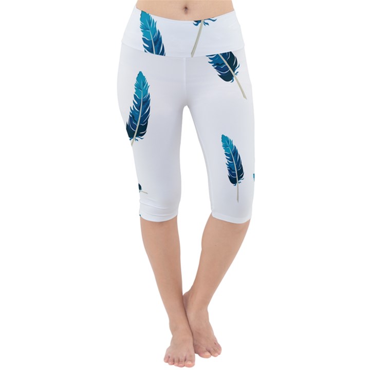 Feather Bird Lightweight Velour Cropped Yoga Leggings