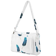 Feather Bird Front Pocket Crossbody Bag by artworkshop