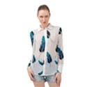 Feather Bird Long Sleeve Chiffon Shirt View1