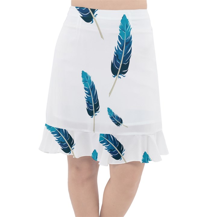 Feather Bird Fishtail Chiffon Skirt