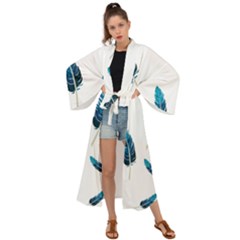 Feather Bird Maxi Kimono by artworkshop