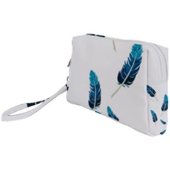 Feather Bird Wristlet Pouch Bag (small) by artworkshop