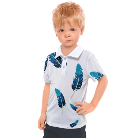 Feather Bird Kids  Polo Tee by artworkshop