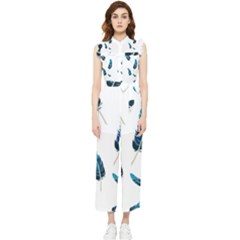 Feather Bird Women s Frill Top Chiffon Jumpsuit by artworkshop