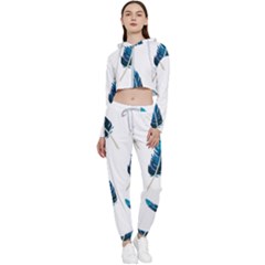 Feather Bird Cropped Zip Up Lounge Set by artworkshop