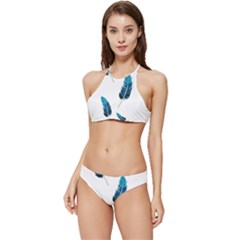 Feather Bird Banded Triangle Bikini Set