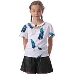 Feather Bird Kids  Front Cut Tee by artworkshop