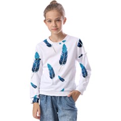 Feather Bird Kids  Long Sleeve Tee With Frill 