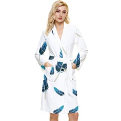 Feather Bird Long Sleeve Velour Robe