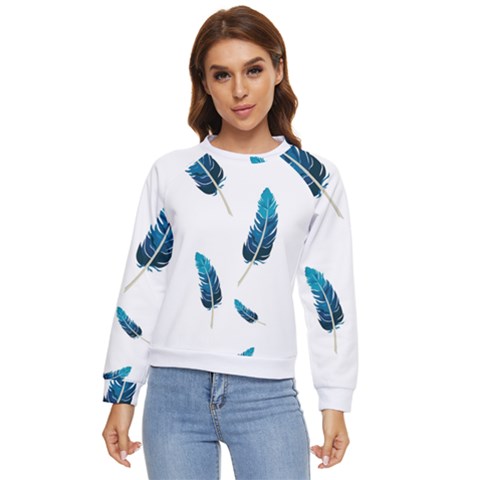 Feather Bird Women s Long Sleeve Raglan Tee by artworkshop