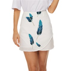 Feather Bird Mini Front Wrap Skirt