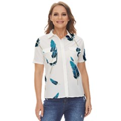 Feather Bird Women s Short Sleeve Double Pocket Shirt