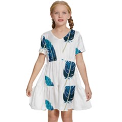 Feather Bird Kids  Short Sleeve Tiered Mini Dress