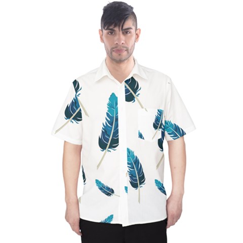 Feather Bird Men s Hawaii Shirt by artworkshop