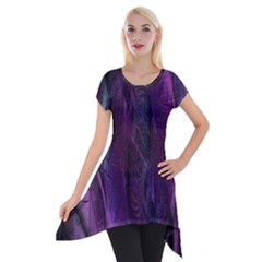 Feather Short Sleeve Side Drop Tunic by artworkshop