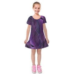 Feather Kids  Short Sleeve Velvet Dress by artworkshop