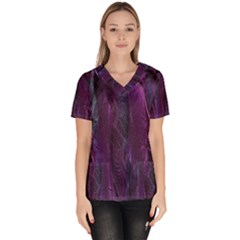 Feather Women s V-neck Scrub Top by artworkshop