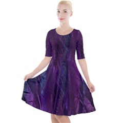 Feather Quarter Sleeve A-line Dress by artworkshop