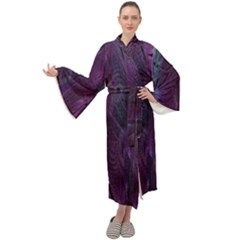 Feather Maxi Velour Kimono by artworkshop