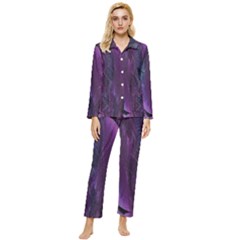 Feather Womens  Long Sleeve Velvet Pocket Pajamas Set by artworkshop