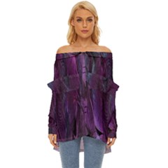 Feather Off Shoulder Chiffon Pocket Shirt by artworkshop