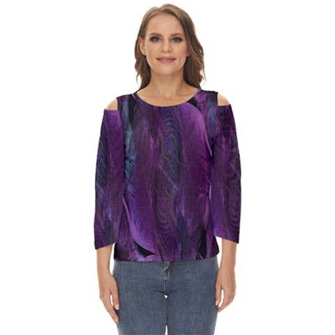 Feather Cut Out Wide Sleeve Top by artworkshop