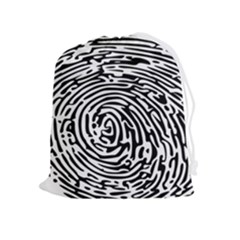 Fingerprint Drawstring Pouch (xl) by artworkshop