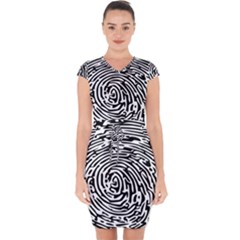 Fingerprint Capsleeve Drawstring Dress  by artworkshop