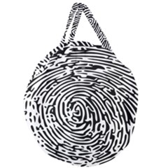 Fingerprint Giant Round Zipper Tote by artworkshop