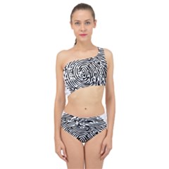 Fingerprint Spliced Up Two Piece Swimsuit by artworkshop