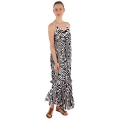 Fingerprint Cami Maxi Ruffle Chiffon Dress by artworkshop