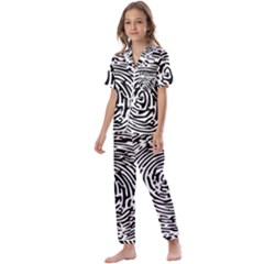 Fingerprint Kids  Satin Short Sleeve Pajamas Set by artworkshop