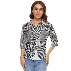 Fingerprint Women s Quarter Sleeve Pocket Shirt