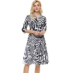 Fingerprint Classy Knee Length Dress