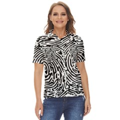 Fingerprint Women s Short Sleeve Double Pocket Shirt