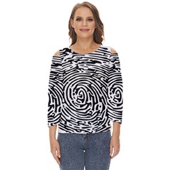 Fingerprint Cut Out Wide Sleeve Top