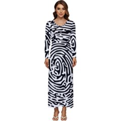 Fingerprint Long Sleeve Velour Longline Maxi Dress