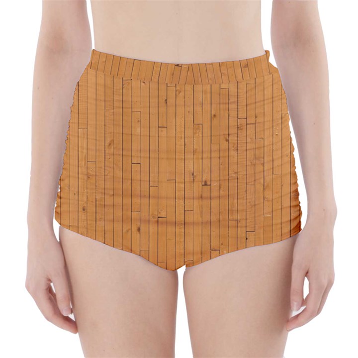 Hardwood Vertical High-Waisted Bikini Bottoms