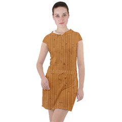 Hardwood Vertical Drawstring Hooded Dress by artworkshop