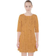 Hardwood Vertical Quarter Sleeve Pocket Dress by artworkshop