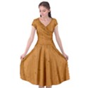 Hardwood Vertical Cap Sleeve Wrap Front Dress View1