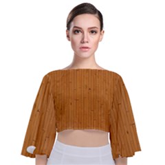 Hardwood Vertical Tie Back Butterfly Sleeve Chiffon Top by artworkshop