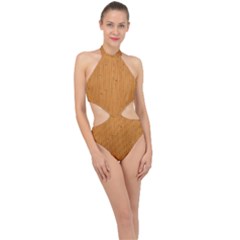 Hardwood Vertical Halter Side Cut Swimsuit by artworkshop