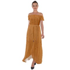 Hardwood Vertical Off Shoulder Open Front Chiffon Dress by artworkshop