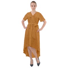 Hardwood Vertical Front Wrap High Low Dress by artworkshop