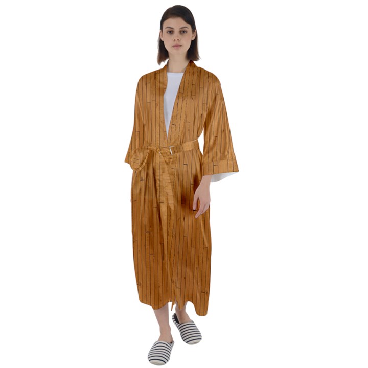 Hardwood Vertical Maxi Satin Kimono