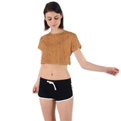 Hardwood Vertical Tie Back Short Sleeve Crop Tee by artworkshop