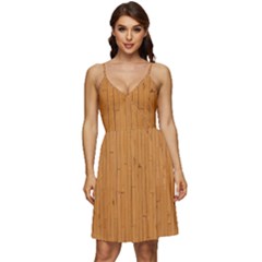 Hardwood Vertical V-neck Pocket Summer Dress  by artworkshop